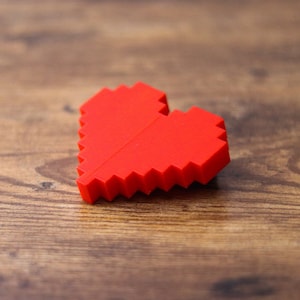 8-Bit Heart USB | Retro Heart Usb Flash Drive 64 Gb | Digital Heart Usb | Heart Shaped Usb | 3D Printed