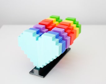 8-Bit Heart USB | Retro Heart USB Flash Drive 64 Gb | Digital Heart Usb | Heart Shaped Usb | 3D PRINTED