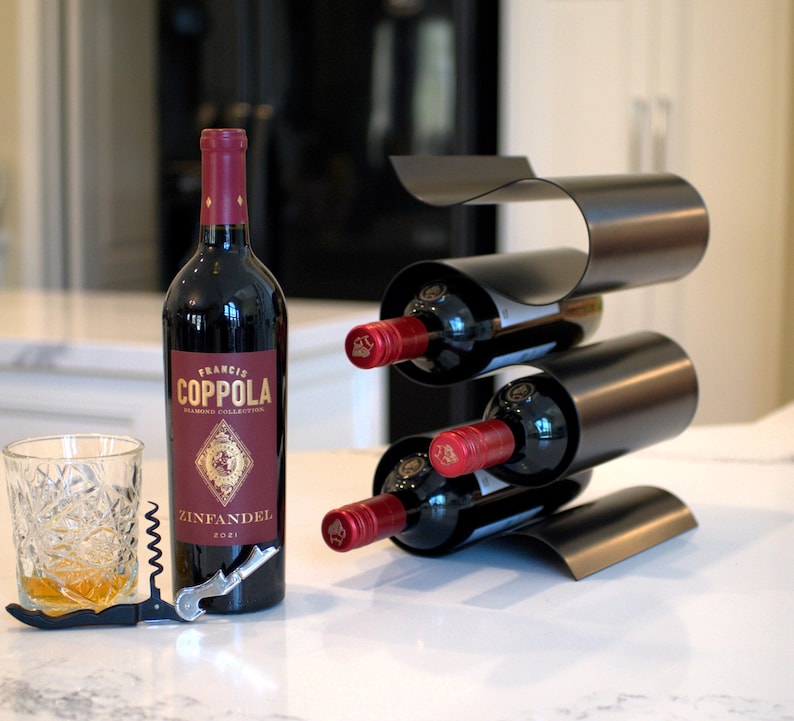 Modern Decor Designer Luxury Metal Wine Rack Wavy Wine Bottle Holder ...