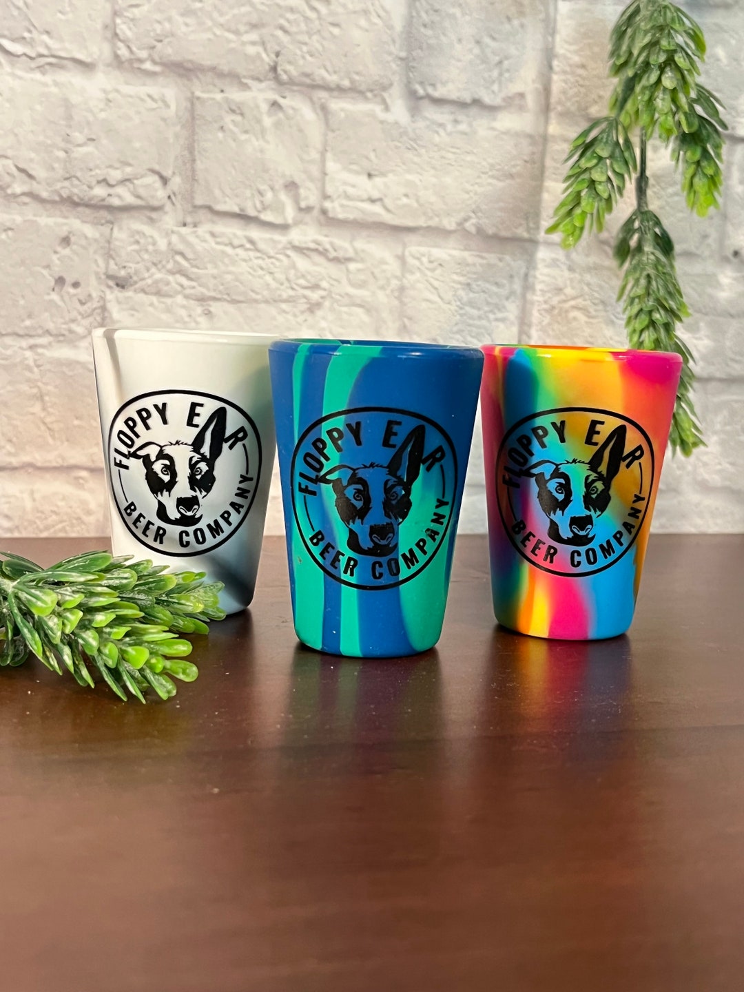 Silicone Shot Glasses, Unbreakable Barware, Floppy Ear Beer Company Dog