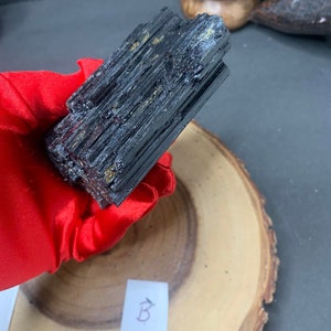 Rough Black Tourmaline Stone, Extra Large, Chunk Log Raw, Protection Grounding, High Quality Stone B is the only one left image 3