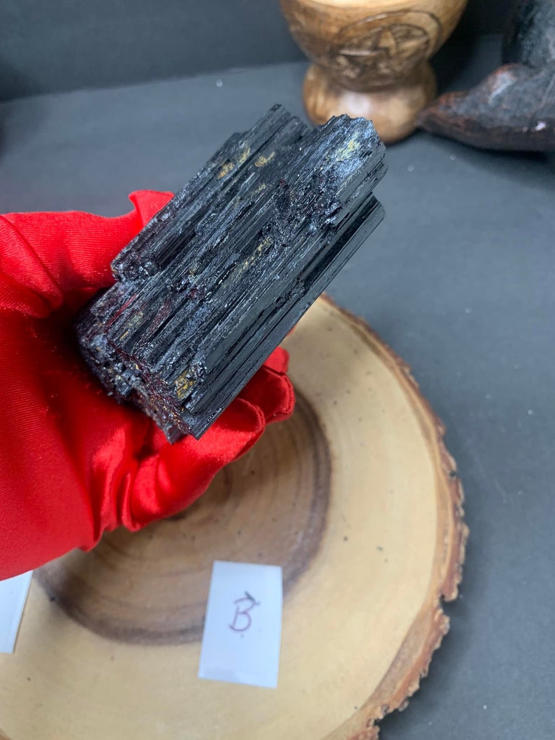 Rough Black Tourmaline Stone, Extra Large, Chunk Log Raw, Protection Grounding, High Quality Stone B is the only one left image 3