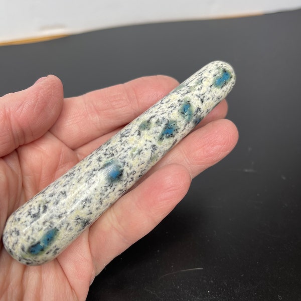 Natural Polished K2 Jasper Azurite Granite Wand/Massage Tool-Trigger Point, healing, Reiki- the Gift of a Mountain From Local Gem Show