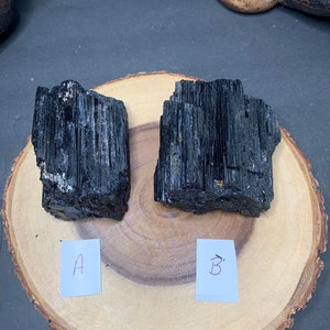 Rough Black Tourmaline Stone, Extra Large, Chunk Log Raw, Protection Grounding, High Quality Stone B is the only one left image 1