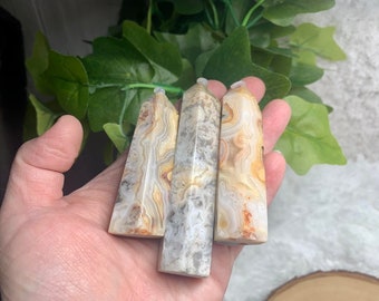 Crazy Lace Agate Points, Crystal Points, Crazy Lace Tower, Agate, Gemstone, Sparkly, Polished, Change, Success  Mexican Crazy Agate Tower