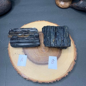 Rough Black Tourmaline Stone, Extra Large, Chunk Log Raw, Protection Grounding, High Quality Stone B is the only one left image 2