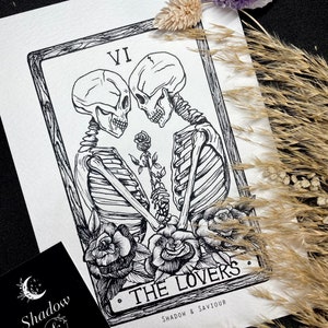 Carte de tarot Vl THE LOVERS, impression d'art A5 uniquement, astronomie céleste, décoration murale Boho LGBTQ + Saint-Valentin