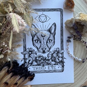 Carte de tarot CHAKRA DU TROISIÈME OEIL Impression d'art A5 uniquement Décoration murale bohème spirituelle astronomie céleste
