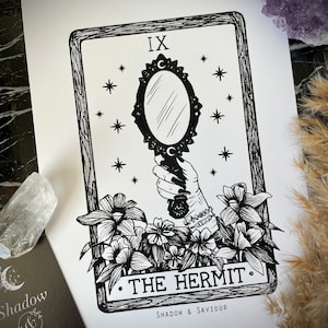 lX EL ERMITAÑO Carta del Tarot A5 Impresión artística Solo Arcanos mayores Astronomía celestial Decoración de pared bohemia