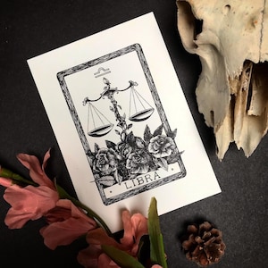 WEEGSCHAAL sterrenbeeld tarotkaart A5 Art Print Only Celestial Astronomy Boho wanddecoratie