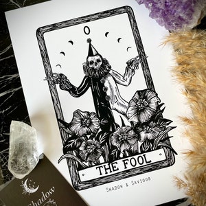 THE FOOL Tarotkaart, A5, alleen kunstafdruk, Major Arcana Celestial Astronomy Boho wanddecoratie