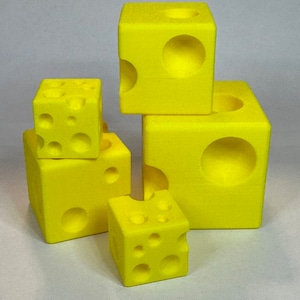 3D Printed Cheese Dice - 3 Sizes (see Item Details)