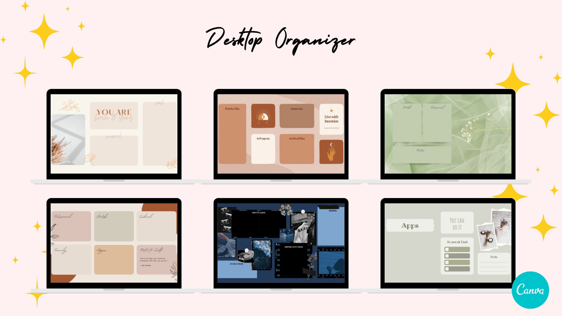 Productivity Pink Desktop Organizer Wallpaper Student  Etsy