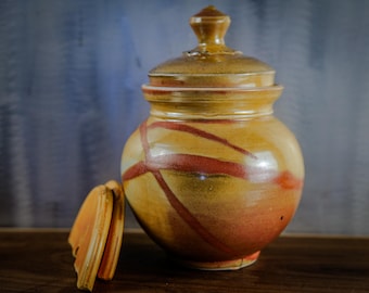Fermentation crock, 1/2 gallon, handmade porcelain, shino glaze