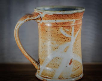 Large tankard mug, 18 oz handmade stoneware.