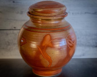 Fermentation crock, 3 qt, handmade porcelain, shino glaze