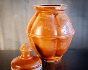 Fermentation crock, 3 quart , handmade porcelain, shino glaze