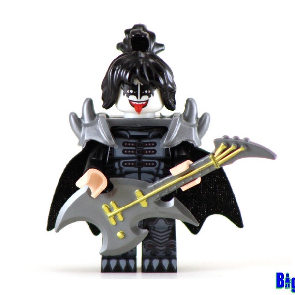 GENE SIMMON Custom Printed on Name Brand Minifig parts! KISS Musician inspired