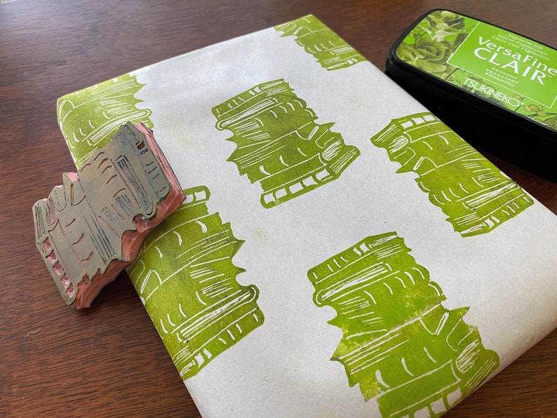 Have a book lover in your life?  Gift them this stamp or a book and make your own gift wrap.