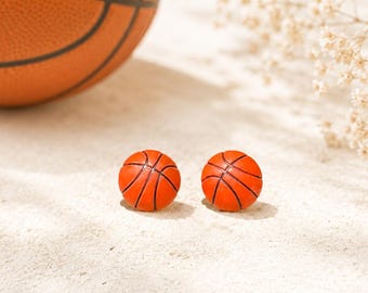 Cute Miniature Basketballs Sport Stud Earrings