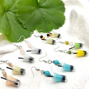 You choose which one! Mini Boba Tea Earrings – Kawaii Dangle Earrings in Pastel Colors, Bubble Tea Jewelry, Handmade Gift for Boba Lovers