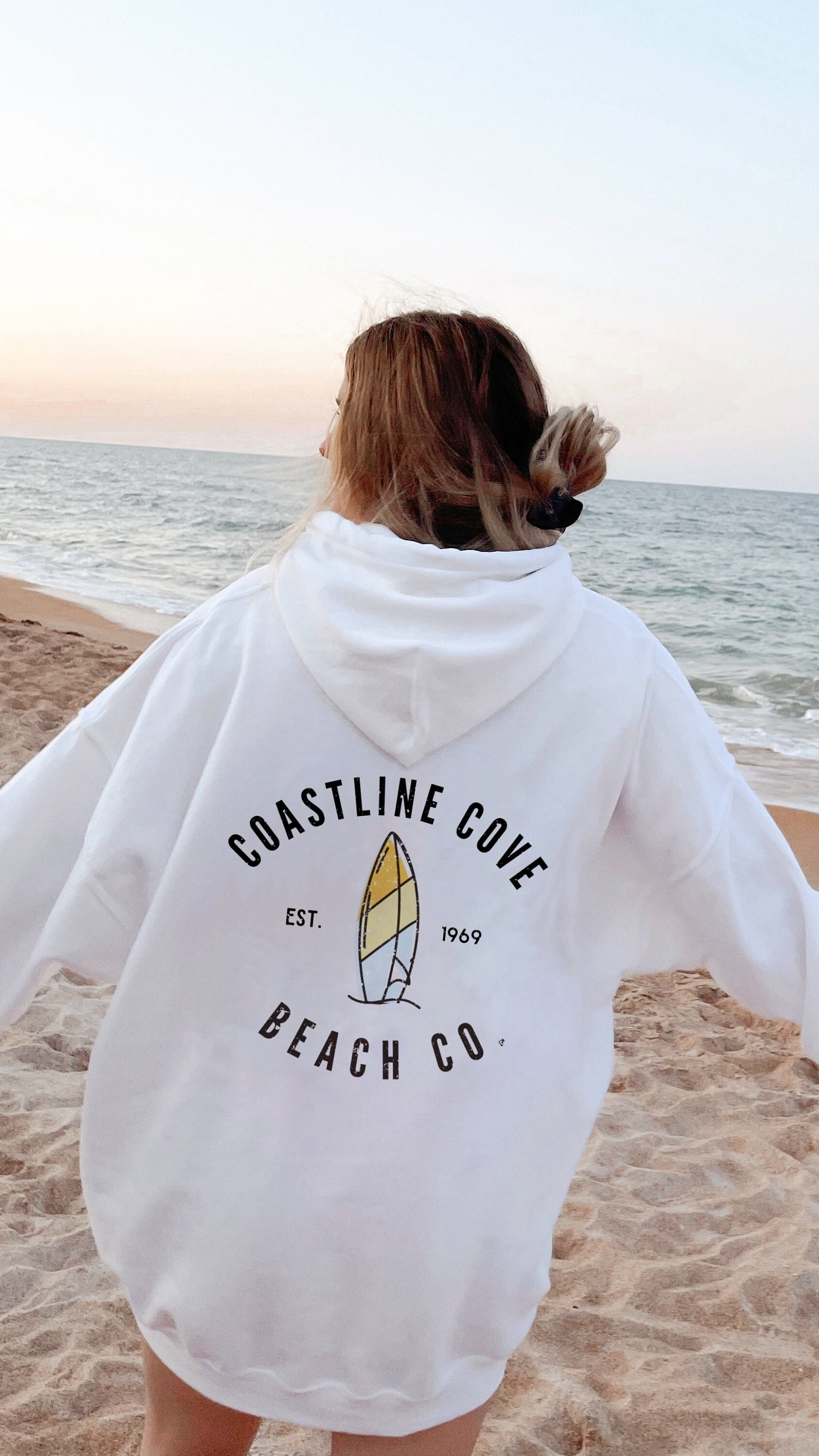 Coastline Cove Surfboard Hoodie Beach Bum Beach Day