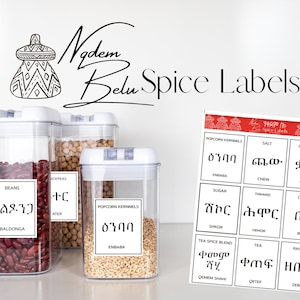 Eritrean Spice Stickers Spice Labels in English and Tigrinya