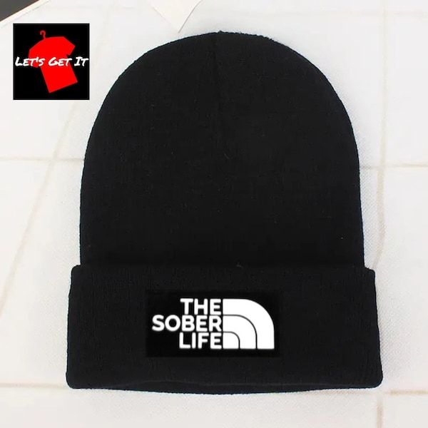 Stay Cozy and Stylish with The Sober Life Black Cuffed Winter Beanie Ski Cap Skully for Adults