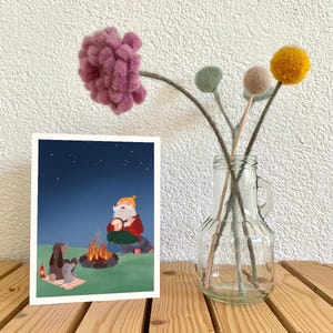 Wenskaart Bonfire / Verjaardagskaart / Babykaart / Verjaardagskaart kinderen / Muziekwenskaart / Handgemaakt