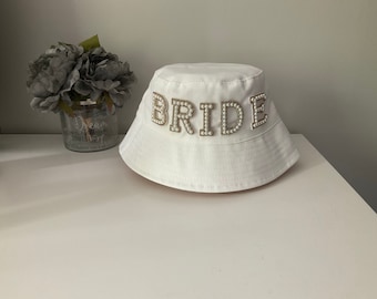 White Bride Bucket Hat for Hen Party’s and Honeymoons