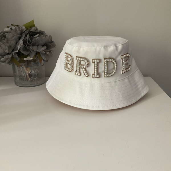 White Bride Bucket Hat for Hen Party’s and Honeymoons