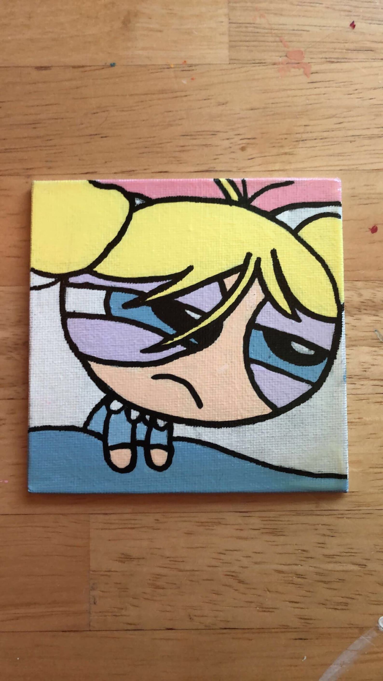 Acrylic Powerpuff Girls Bubbles Painting Etsy