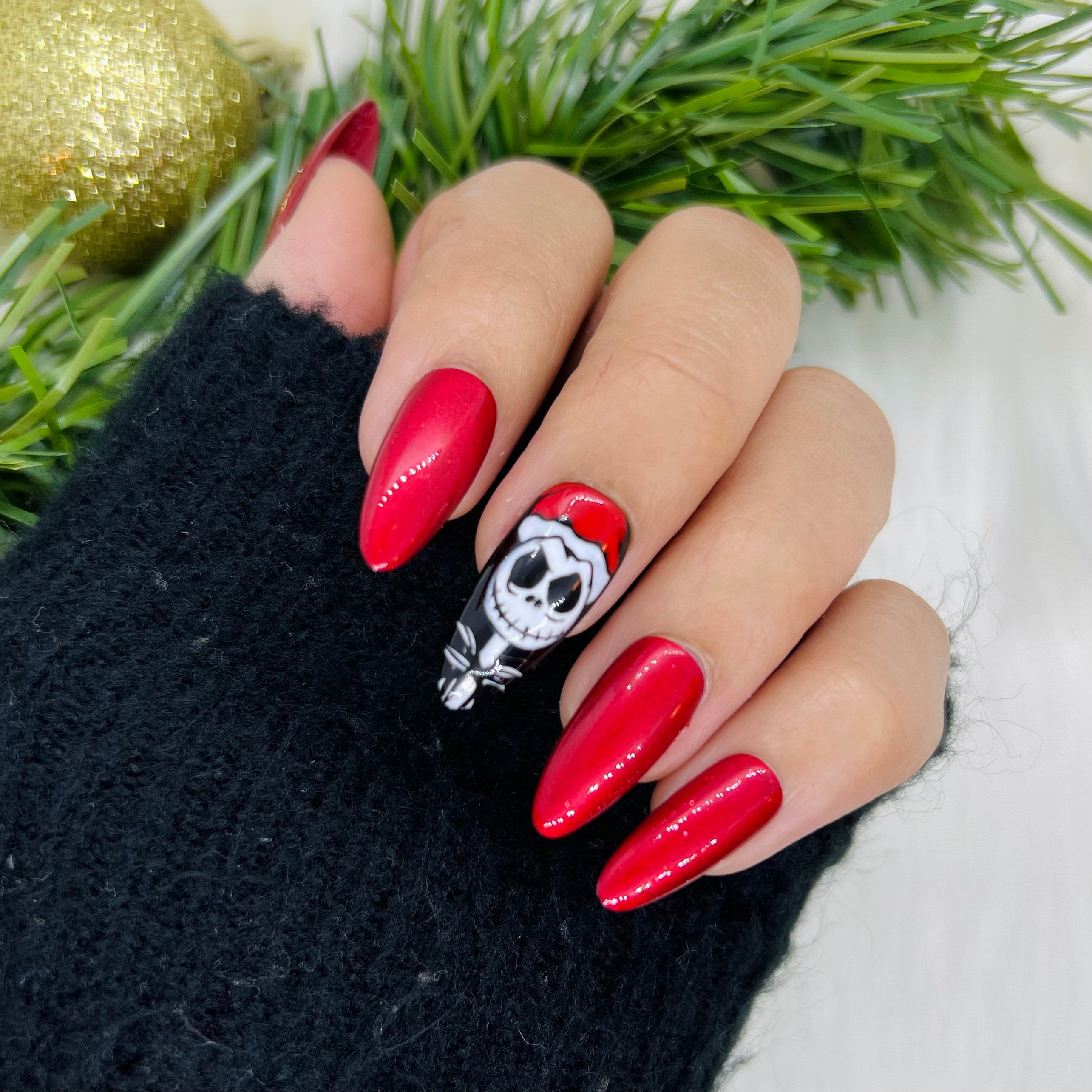Don't Be A Ho Ho Ho Christmas Nails Hand Painted Press 