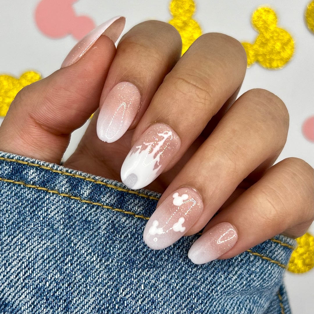 Disney Castle Press on Nails Disney Nails Disneyworld Glue on