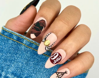 Wizard Press On Nails | Witch Nails | Disney Nails | Glue On Nails | Fake Nails | Gifts For Her | Short Nails | Almond Nails