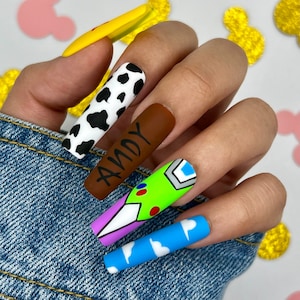 Disney Toy Story Press On Nails | Disney Nails | DisneyWorld | Glue On Nails | Fake Nails | Short Nails | Gifts For Her | Vacation Nails