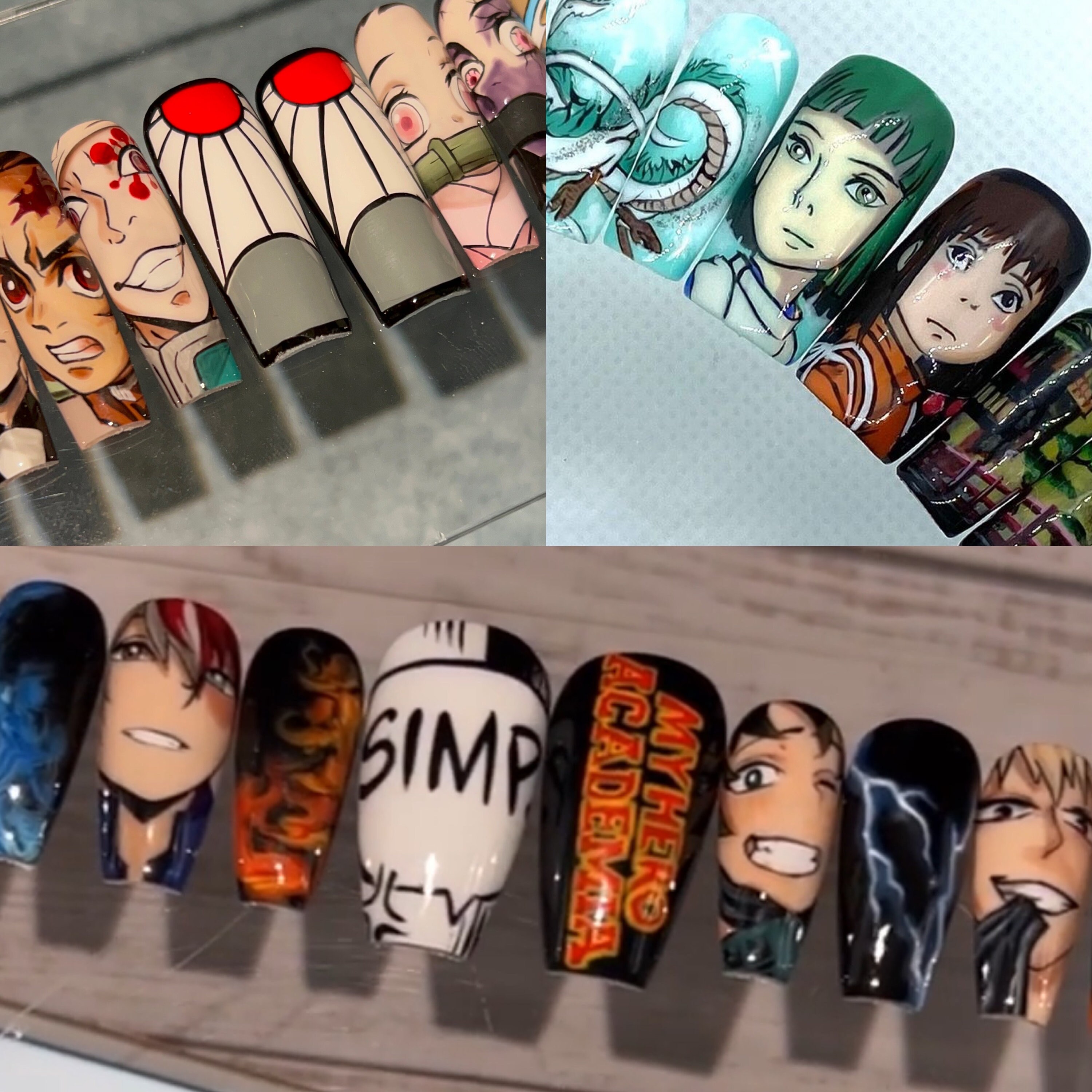 My Hero Academia Nails Anime Press on Nails Anime Cute False Nails Todoroki  Dabi