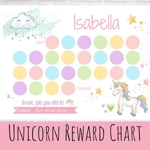 Reward Chart, Unicorn Reward Chart, Personalized, Sticker Chart, Potty Training, Chore Chart, Behavior Chart, DIGITAL Download