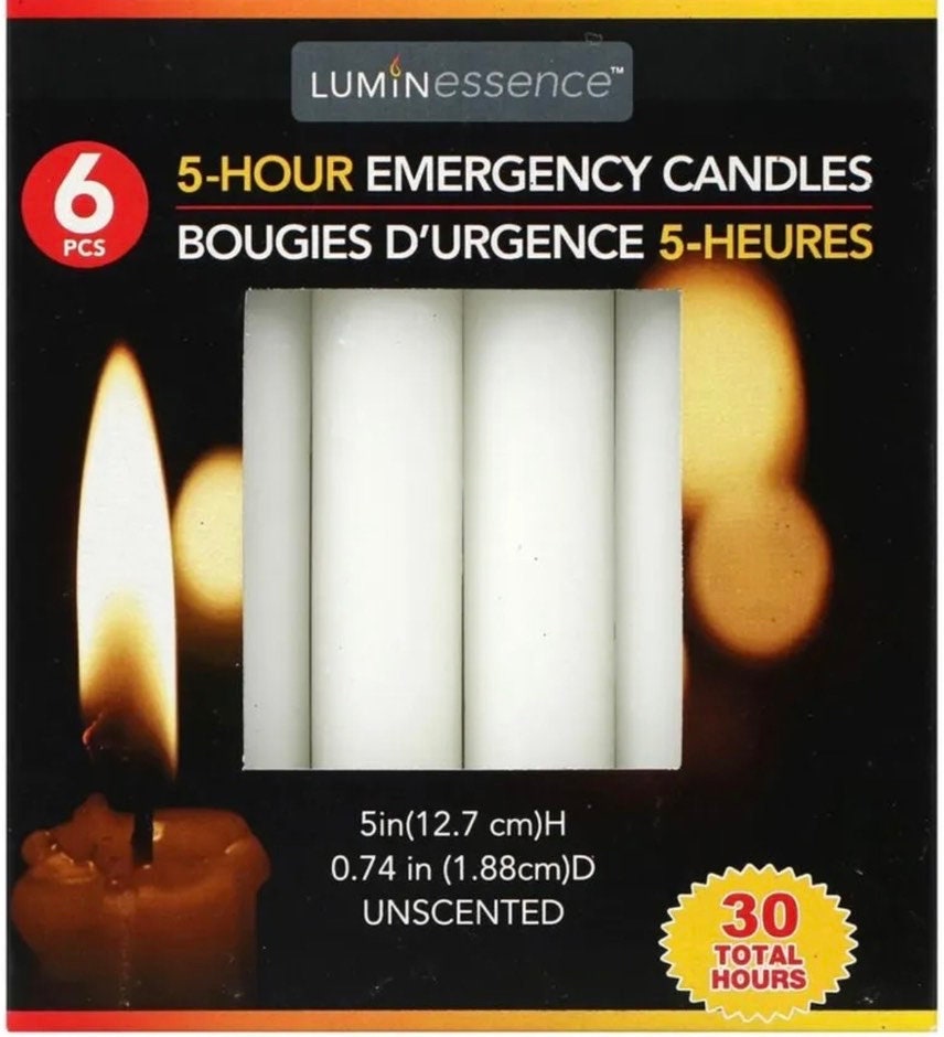 12 Emergency Candles Long Burn Power Outages, Camping, Survival, burns 4.5  hours