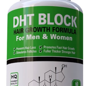 All Natural DHT Blocker Hair Growth Vitamins Fast Growth Baldness For Men and Women All Natural 60 Pills