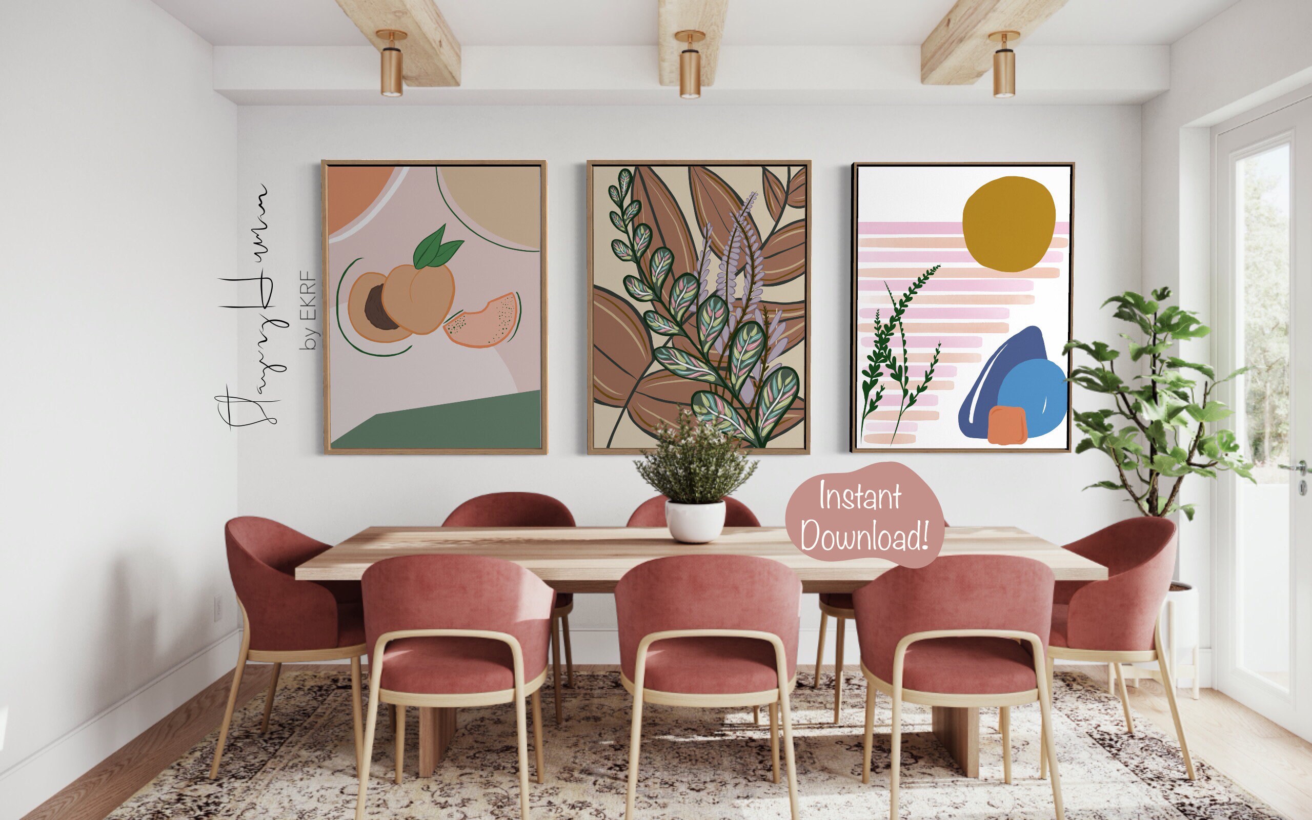 Minimalist Gallery Art Set, Art Set of 3, Gallery Prints, Print Set of