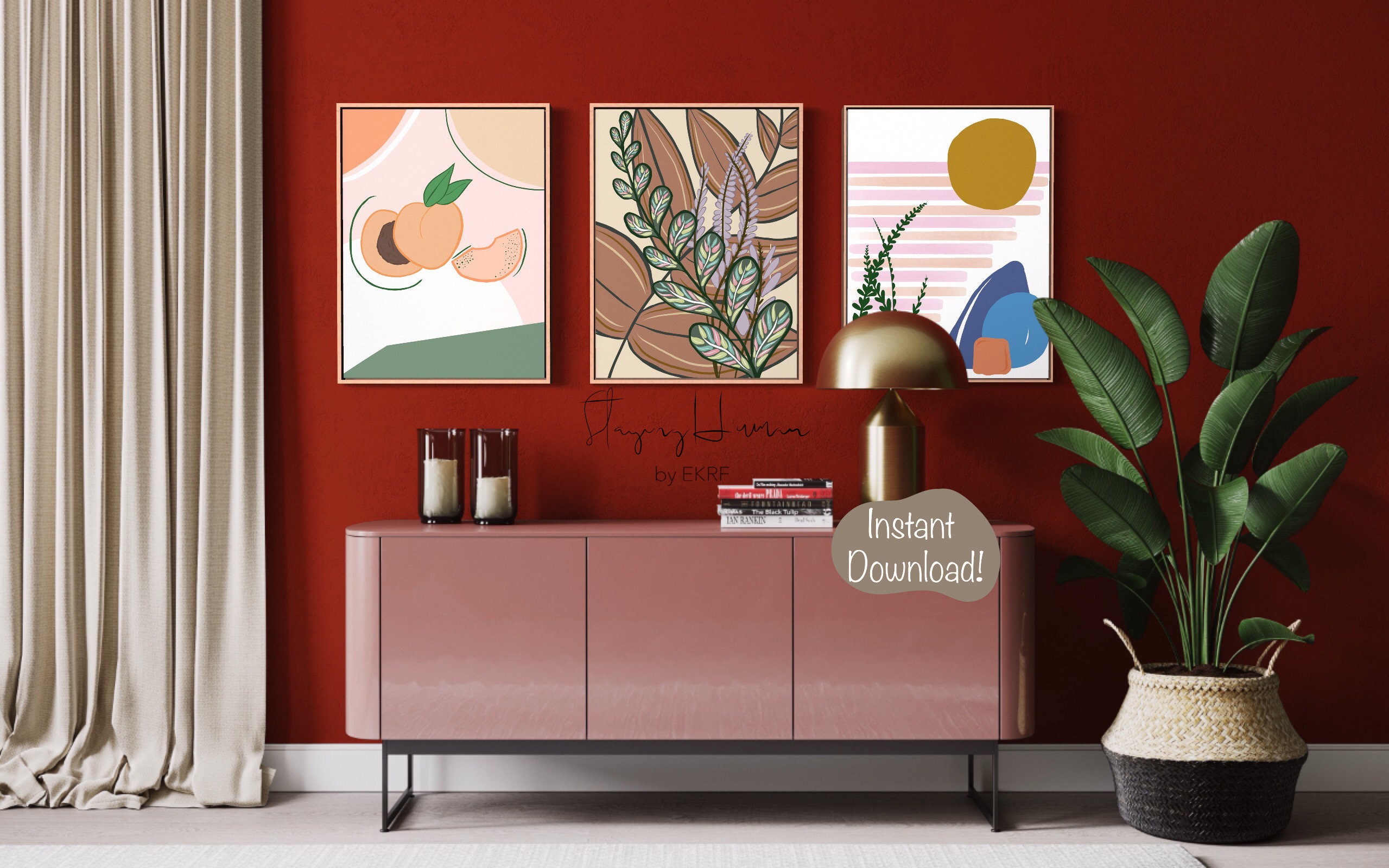 Minimalist Gallery Art Set, Art Set of 3, Gallery Prints, Print Set of