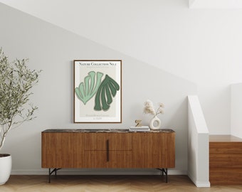 Cartel de arte minimalista, cartel de arte de exposición, impresión de arte digital, descarga digital, impresión de arte de la naturaleza, cartel de arte de hoja, arte inspirado en Matisse
