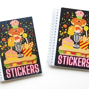 Sticker Album reusable candy glitter holographic customizable 5 x 7 inch, approx. 50 pages silicone sticker book sticker