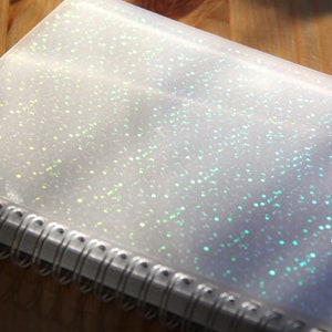 Sticker Album wiederverwendbar blanko glitzer holografisch cover personalisierbar  5 x 7 inch, ca. 50 Seiten silikon sticker buch aufkleber