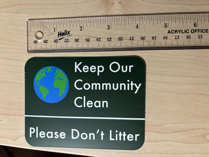 Let's Clean Sticker Litter Awareness Sticker: Environmental Recycling Decal - Etsy