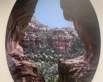 Sedona Subway Cave | Hiker Decal | Arizona | Boynton Canyon | Vinyl Sticker | Die Cut | Trails