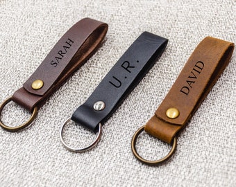 Personalized Leather Keychain, Custom Leather Keychain, Custom Christmas Gift, Monogrammed Leather Keychain, gift for him, gift for her