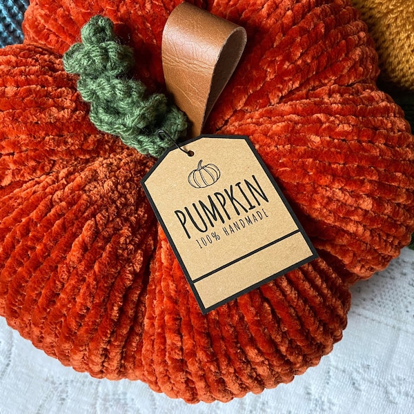 PRINTABLE Pumpkin Tags - Price Labels for Crocheted, Knit, Sewn or Handmade Pumpkins - Downloadable PDF