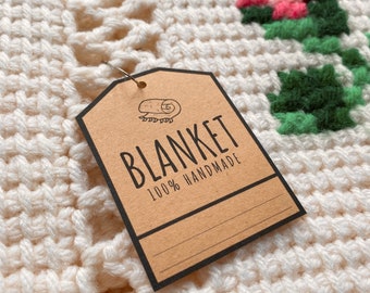 PRINTABLE Blanket Tags - Price Labels for Crocheted or Knit Handmade Blankets - Downloadable PDF